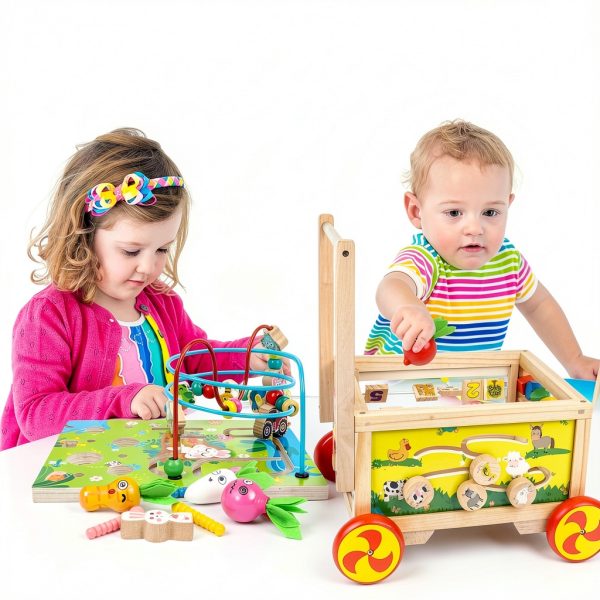 FOPNETS Wooden Activity Cube Educational Toy for Toddlers-4