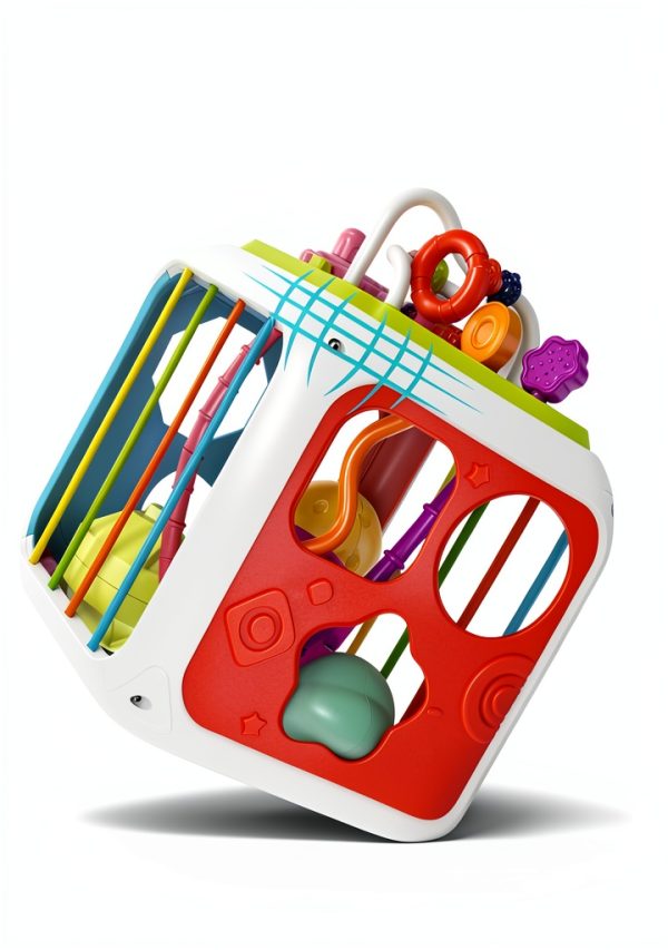 Kecristv Activity Cube Toddler Toy 7 in 1 Montessori-4