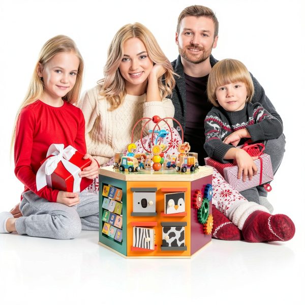 Wise Wood Activity Cube Wooden Toy for Toddlers Farm Theme-6