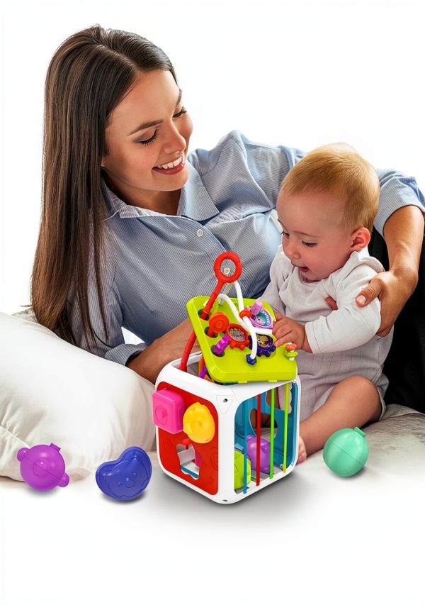 Kecristv Activity Cube Toddler Toy 7 in 1 Montessori-1