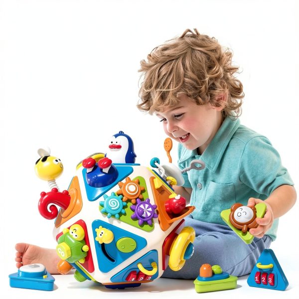 Vanvimen Montessori Activity Cube Sensory Toys Toddlers 1-10-4