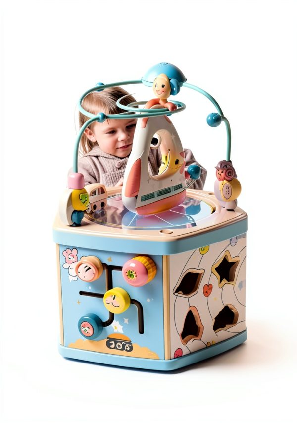 Gleamkid Wooden Activity Cube Montessori Toy for Toddlers-6