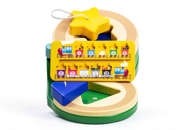 Urediso Train Activity Wall Busy Board Wooden Montessori Toy-5