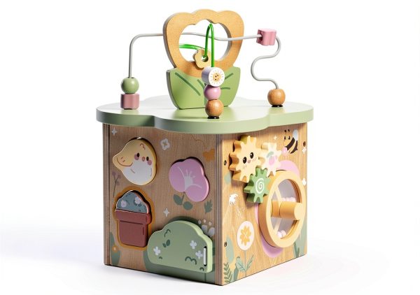 ROBUD Wooden Activity Cube Educational Toy for Toddlers-0