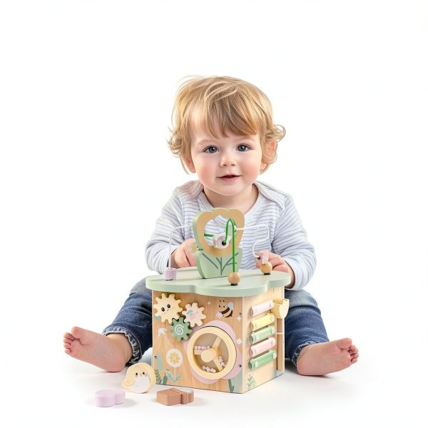 ROBUD Wooden Activity Cube Educational Toy for Toddlers-7