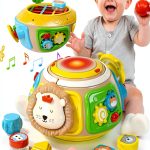 Yiai 7-in-1 Activity Cube Drum Montessori Toy for Toddlers-0