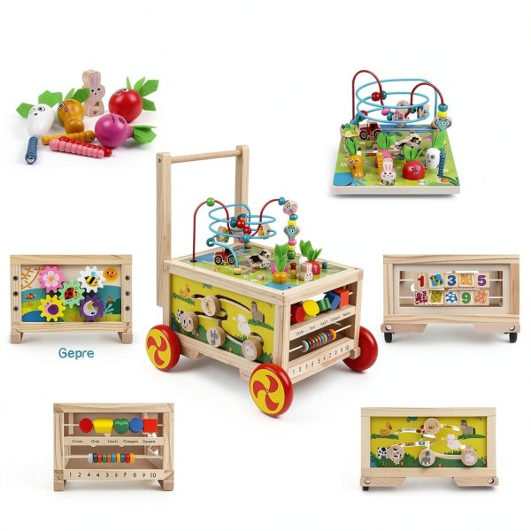 FOPNETS Wooden Activity Cube Educational Toy for Toddlers-1