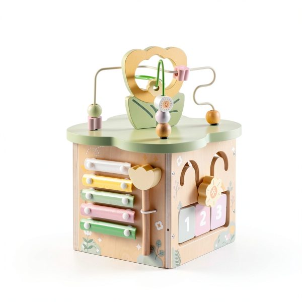 ROBUD Wooden Activity Cube Educational Toy for Toddlers-5