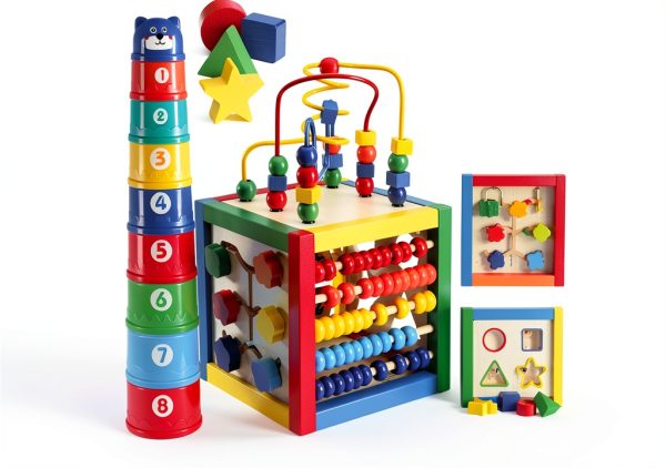 Play22 Wooden Activity Cube Educational Toy for Toddlers-7