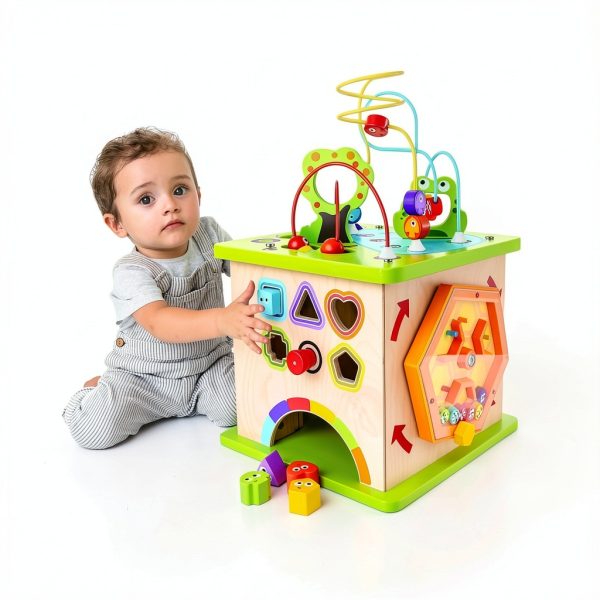 Hape Activity Cube Wooden Toy for Toddlers Ages 1-6-5