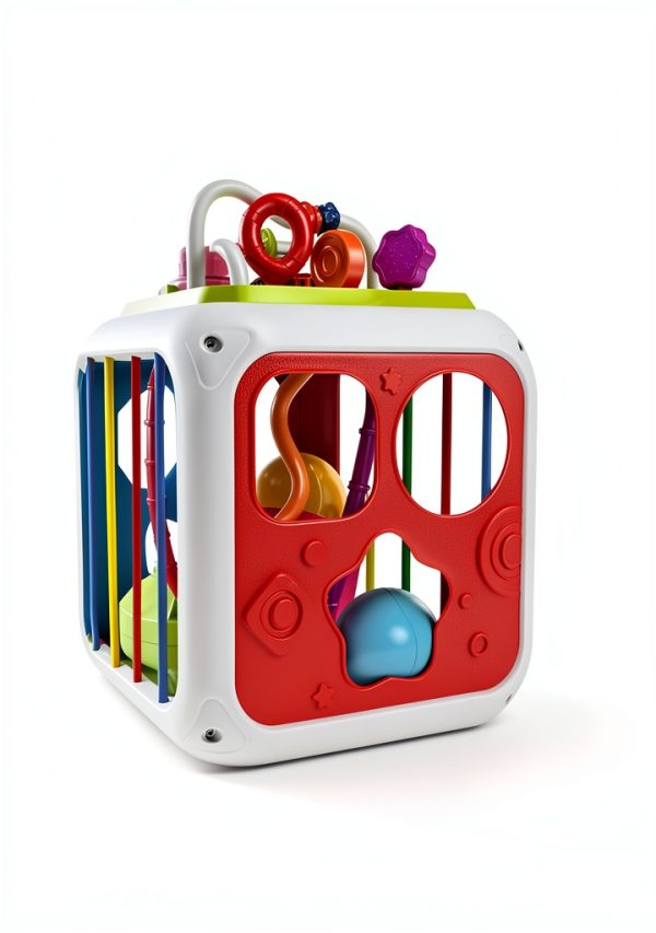 Kecristv Activity Cube Toddler Toy 7 in 1 Montessori-5