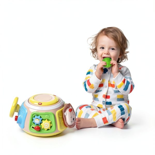 Yiai 7-in-1 Activity Cube Drum Montessori Toy for Toddlers-4