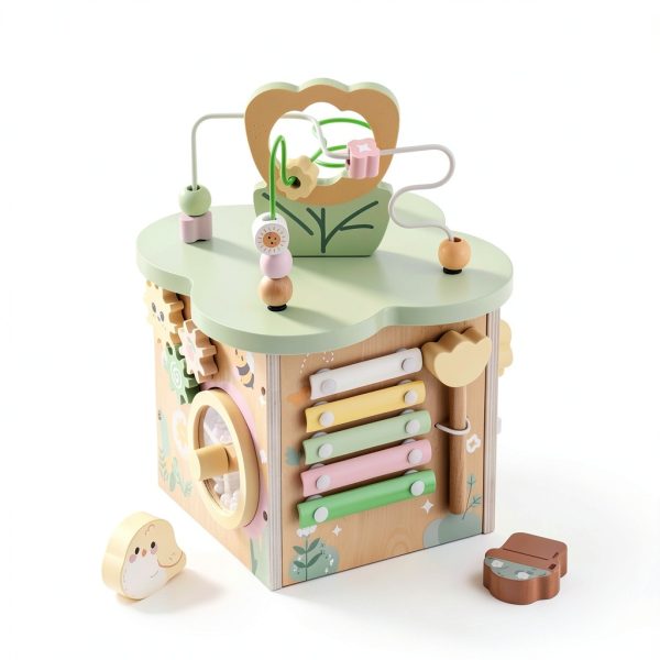 ROBUD Wooden Activity Cube Educational Toy for Toddlers-1