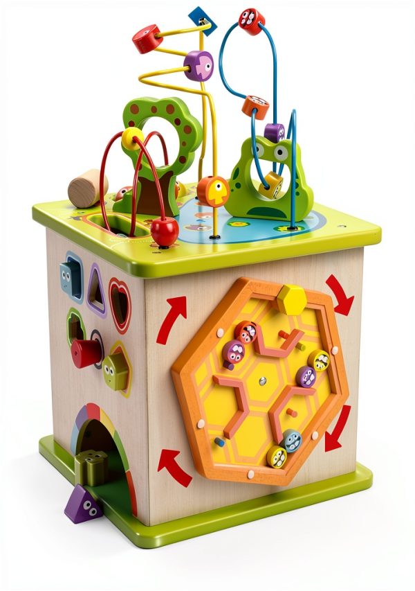 Hape Activity Cube Wooden Toy for Toddlers Ages 1-6-4