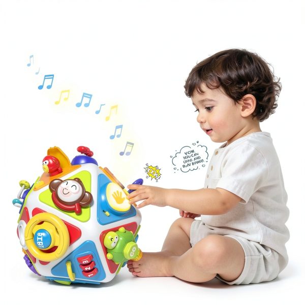 Vanvimen Montessori Activity Cube Sensory Toys Toddlers 1-10-1