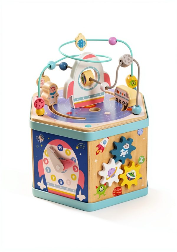 Gleamkid Wooden Activity Cube Montessori Toy for Toddlers-5