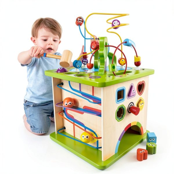 Hape Activity Cube Wooden Toy for Toddlers Ages 1-6-1