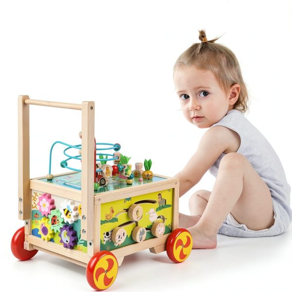 FOPNETS Wooden Activity Cube Educational Toy for Toddlers-2