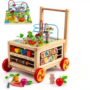 FOPNETS Wooden Activity Cube Educational Toy for Toddlers-0