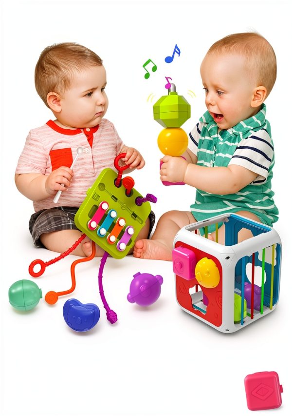 Kecristv Activity Cube Toddler Toy 7 in 1 Montessori-3