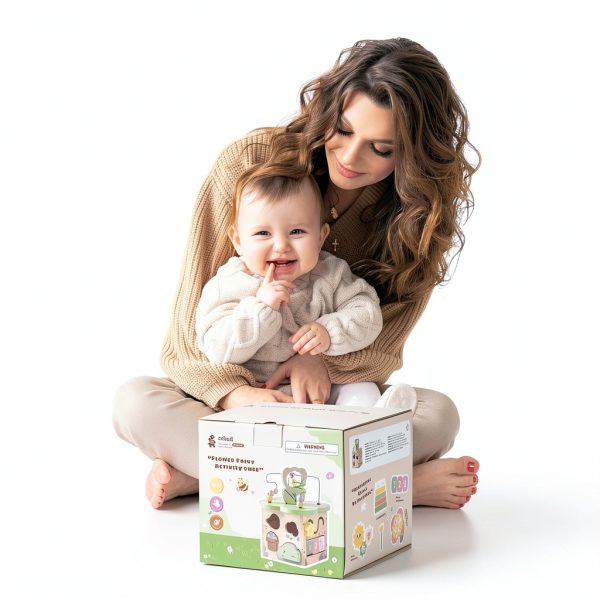 ROBUD Wooden Activity Cube Educational Toy for Toddlers-6