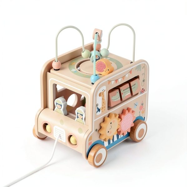 Wooden Activity Cube Pull Toy Montessori Toddler 1-3 Years-6