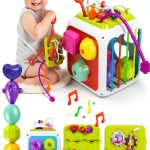 Kecristv Activity Cube Toddler Toy 7 in 1 Montessori-0