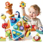 Vanvimen Montessori Activity Cube Sensory Toys Toddlers 1-10-0