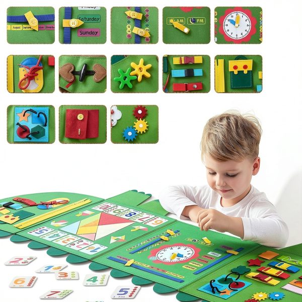 Montessori Busy Board Foldable Learning Toy for Toddlers-2