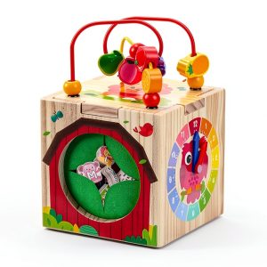 Tooysea Wooden Activity Cube Montessori Toy for Toddlers-0