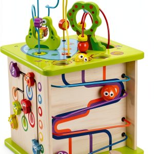 Hape Activity Cube Wooden Toy for Toddlers Ages 1-6-0