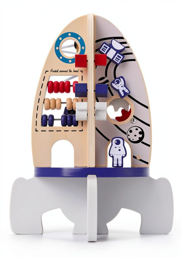 WDMIYA Rocket Activity Cube Wooden Toy for Toddlers 1 Year-7