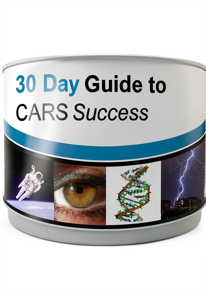 Installing MCAT CARS Test T1 Testing Solutions Press eBook on a wooden desk
