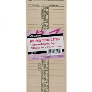 Adams Time Cards Weekly 1-Sided Manila Green Print 200-Count-0