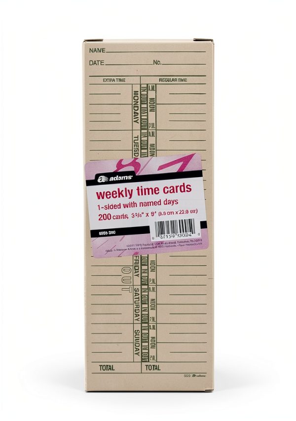 Adams Time Cards Weekly 1-Sided Manila Green Print 200-Count-0