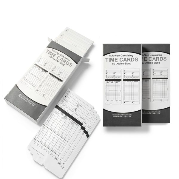 300 Time Cards for HN4000 Employee Time Clocks – Compatible with uPunch HN2000, HN2500, HN4000, HN4500 – Card Numbers 1-50, Pre-Punched, 6 Boxes of 50, Separate Packaging-1