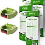 uPunch 2 Pack Ribbon/200 Card Combo for Green HN3000 Clock Refill-0