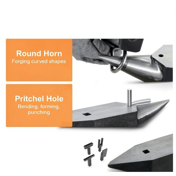 Happybuy Single Horn Anvil 22Lbs Cast Steel for Blacksmithing-3