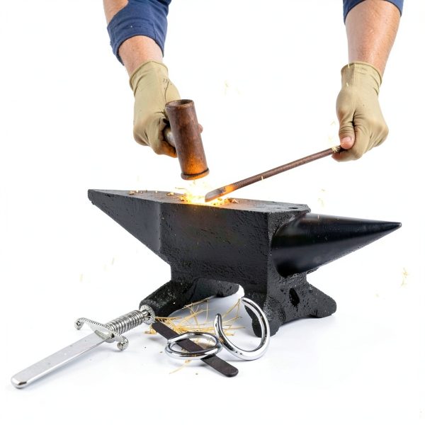 Happybuy Single Horn Anvil 22Lbs Cast Steel for Blacksmithing-5